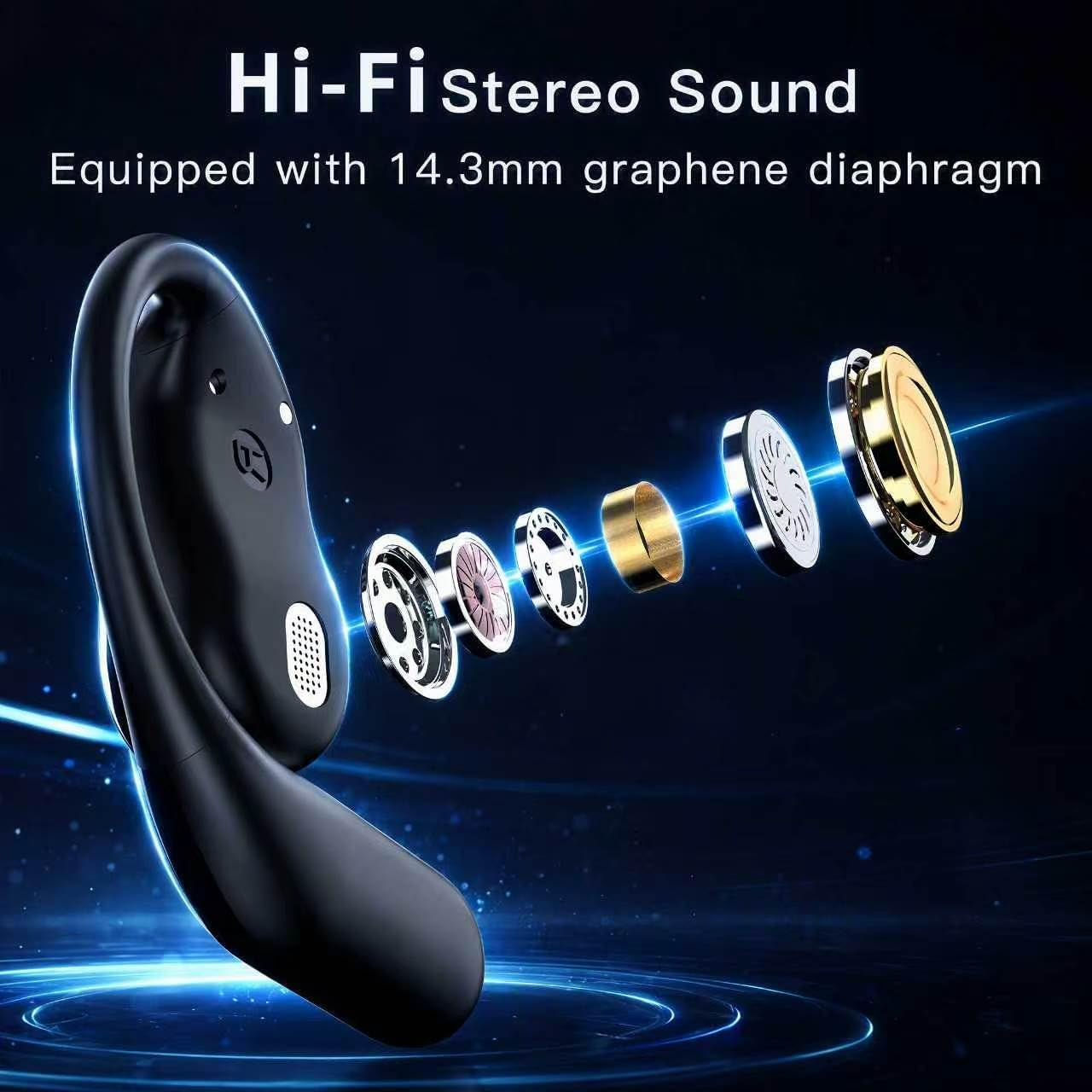 Wireless Earbuds Bluetooth Earbuds Built-In Mic with Ear Hooks 50H Playtime Ear Buds LED Display Charging Case Waterproof Design for Running Fitness