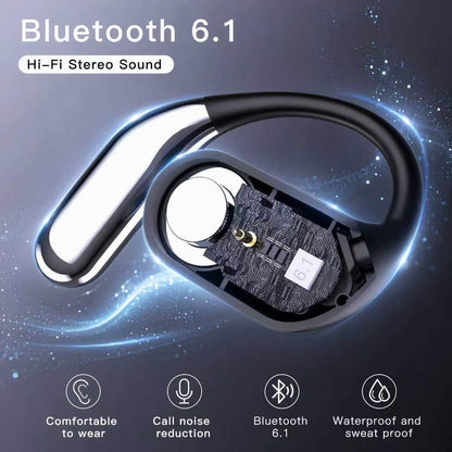 Wireless Earbuds Bluetooth Earbuds Built-In Mic with Ear Hooks 50H Playtime Ear Buds LED Display Charging Case Waterproof Design for Running Fitness